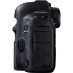 Side view of Canon EOS 5D Mark IV camera body with ports visible.