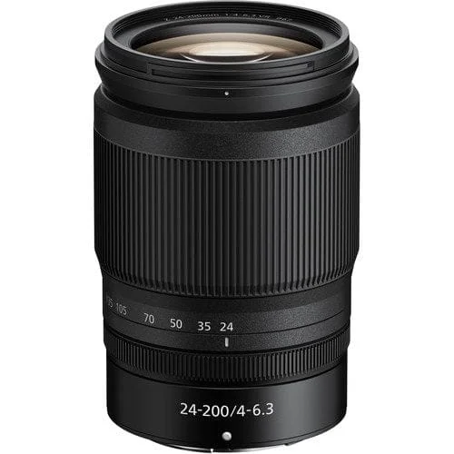 Nikon Z 24-200mm f/4-6.3 lens for mirrorless cameras, ideal for versatile photography.