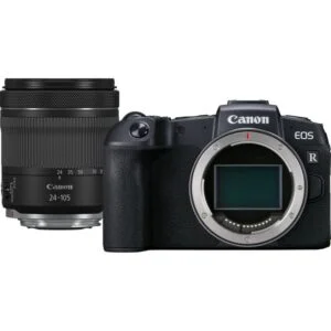 Canon EOS RP with RF 24-105mm lens, available at Camix UK camera shop.