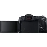 Back view of Canon EOS RP with RF 24-105mm lens, LCD screen open, at Camix camera shop UK.