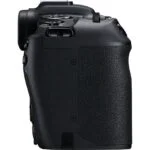 Side view of Canon EOS RP camera body with RF 24-105mm lens, available at Camix UK.