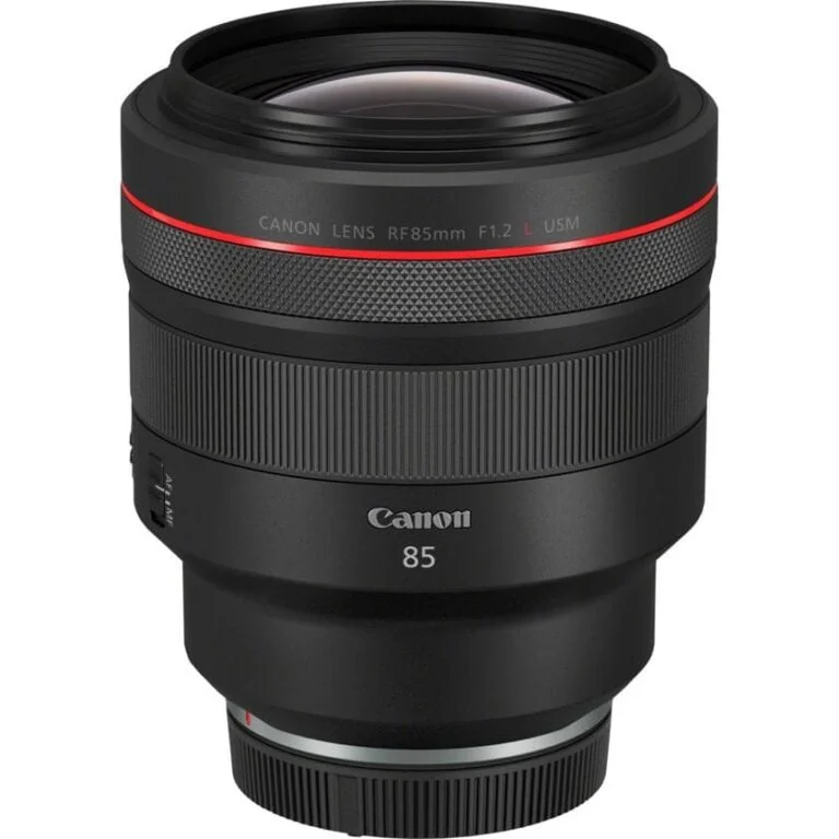 Canon RF 85mm f/1.2L USM lens for professional photography.