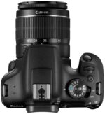 Canon EOS 2000D DSLR camera with 18-55mm lens, top view, available at Camix UK.