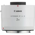 Canon Extender EF 2x III for DSLR cameras, enhances zoom capabilities.