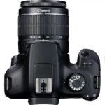 Canon EOS 4000D DSLR camera with 18-55mm lens, top view, available at Camix UK.