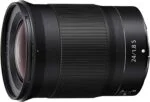 NIKKOR Z 24mm f/1.8 S lens for Nikon mirrorless cameras, ideal for wide-angle photography.