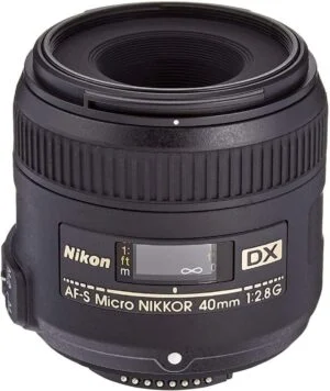 Nikon AF-S 40mm Micro f/2.8 DX G Lens for macro photography.