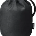Nikon AF-S NIKKOR 24-120mm f/4G ED VR lens pouch, black, drawstring closure.
