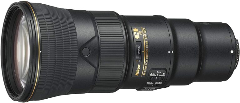 Nikon AF-S NIKKOR 500mm f/5.6E PF ED VR lens for DSLR cameras.