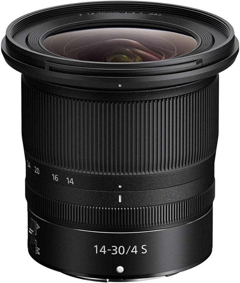 Nikon Z 14-30mm f/4 S Lens for mirrorless cameras, ideal for wide-angle photography.
