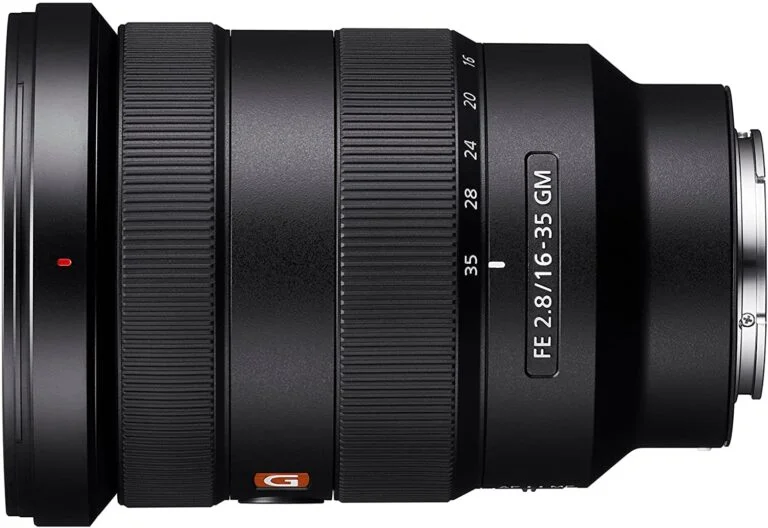 Sony FE 16-35mm f/2.8 GM lens for mirrorless cameras, ideal for wide-angle photography.
