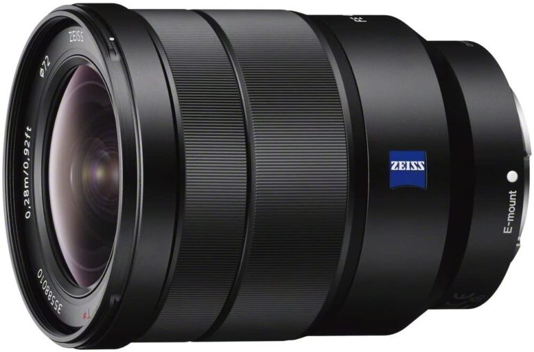 Sony FE 16-35mm lens for mirrorless cameras, available at Camix UK.