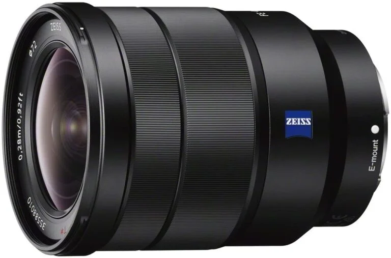 Sony FE 16-35mm lens for mirrorless cameras, available at Camix UK.
