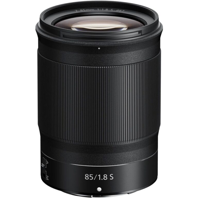 Nikon Z 85mm f/1.8 S lens for mirrorless cameras, available at Camix UK.