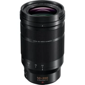 Leica DG Vario-Elmarit 50-200mm lens for Panasonic cameras, ideal for professional photography.