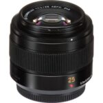 Panasonic Lumix 25mm f/1.4 lens for Micro Four Thirds cameras.