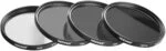 Set of Neewer ND camera lens filters for photography equipment.