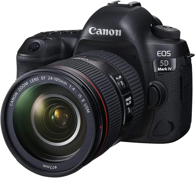Canon EOS 5D Mark IV DSLR camera with 24-105mm lens, available at Camix UK.