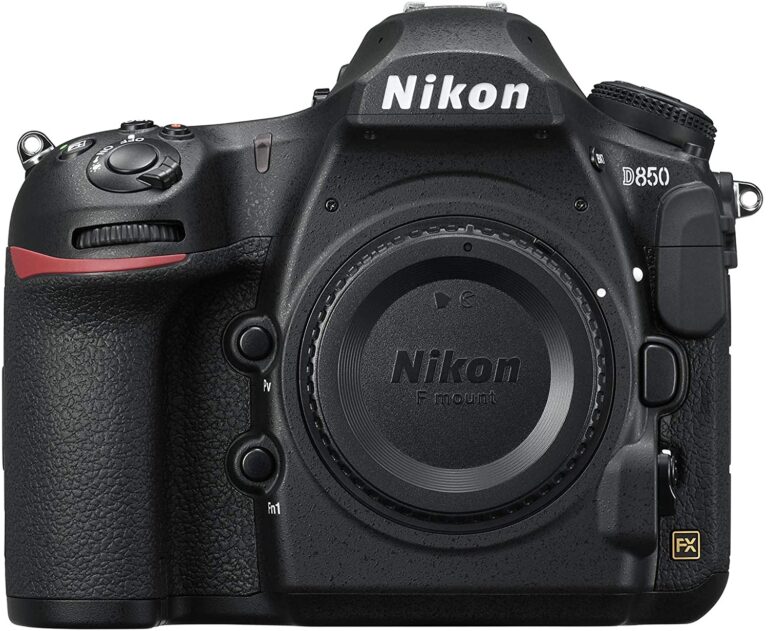 Nikon D850 DSLR camera body, ideal for professional photography.