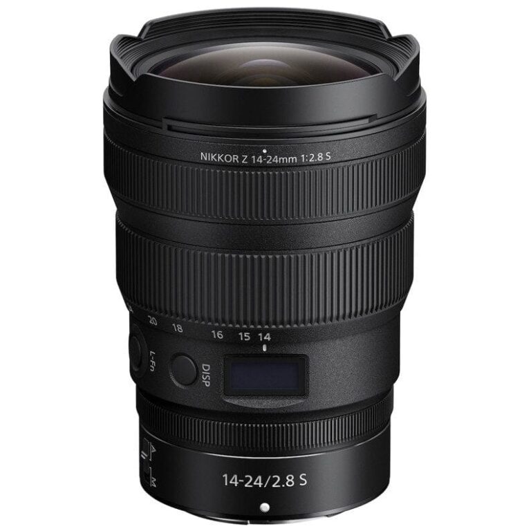 Nikon NIKKOR Z 14-24mm F2.8 S lens for mirrorless cameras, available at Camix UK.