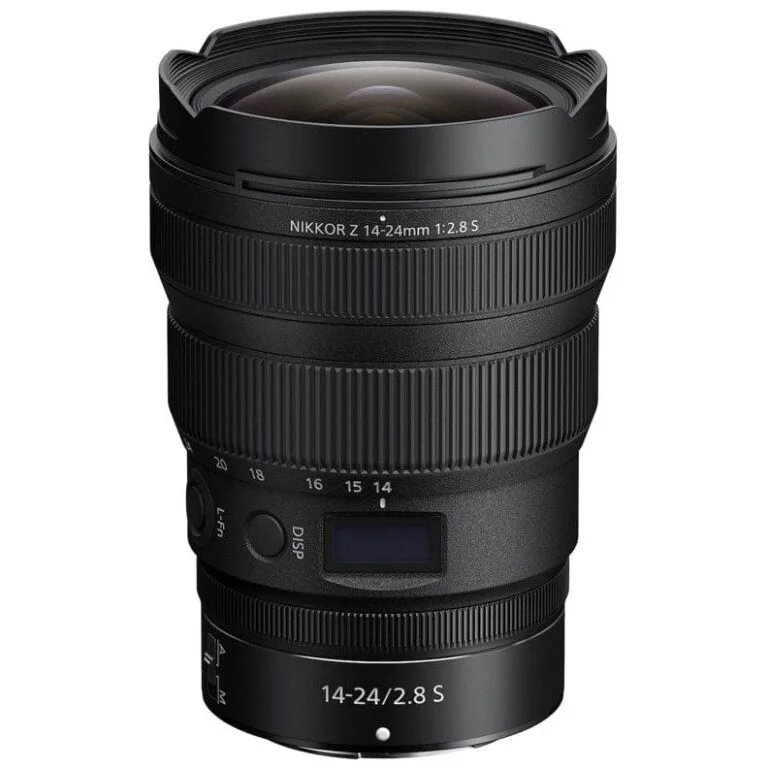 Nikon NIKKOR Z 14-24mm F2.8 S lens for mirrorless cameras, available at Camix UK.