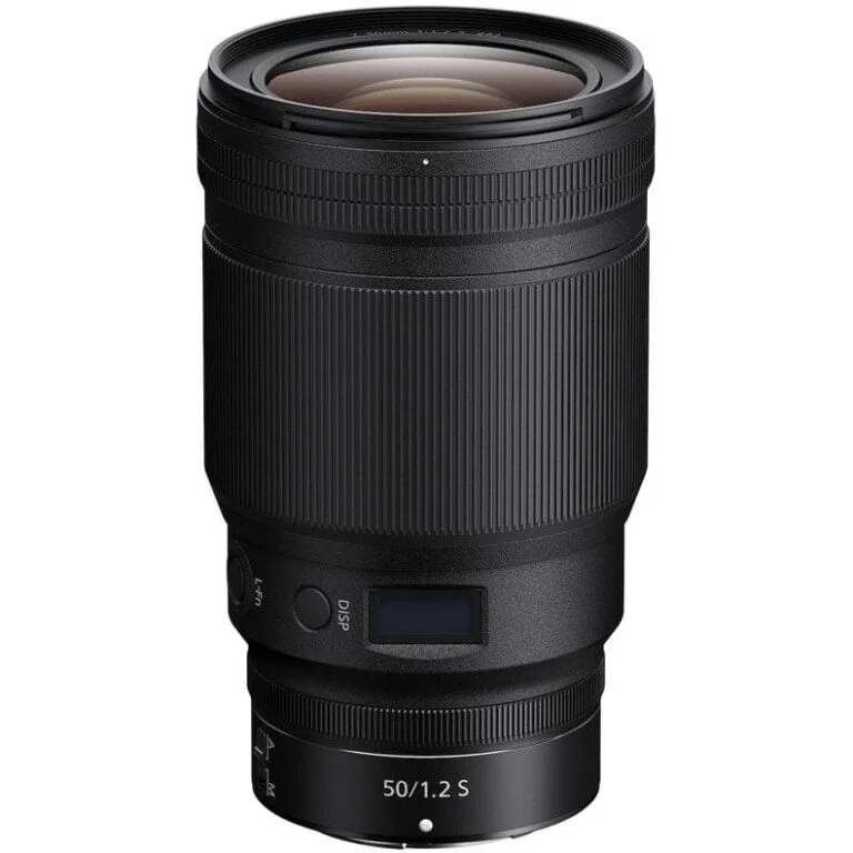 Nikon NIKKOR Z 50mm F1.2 S lens for mirrorless cameras, available at Camix UK.