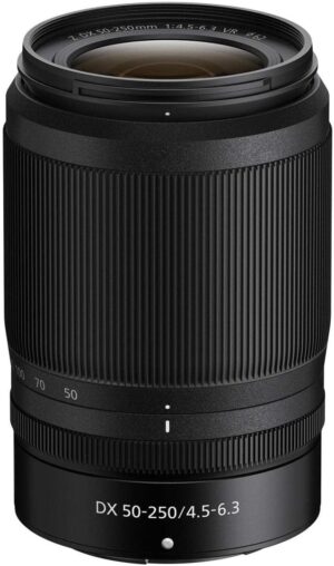 Nikon NIKKOR Z DX 50–250mm VR lens for mirrorless cameras, ideal for versatile photography.