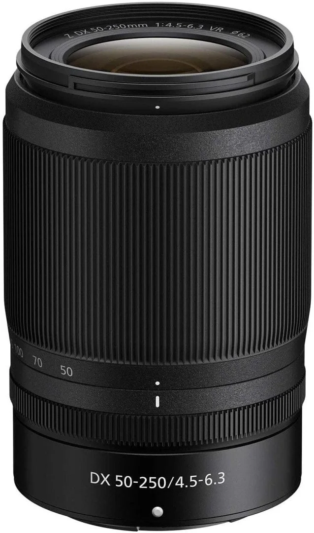 Nikon NIKKOR Z DX 50–250mm VR lens for mirrorless cameras, ideal for versatile photography.