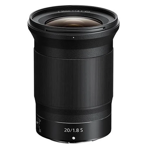 Nikon Nikkor Z 20mm f/1.8 S Lens for mirrorless cameras, ideal for wide-angle photography.