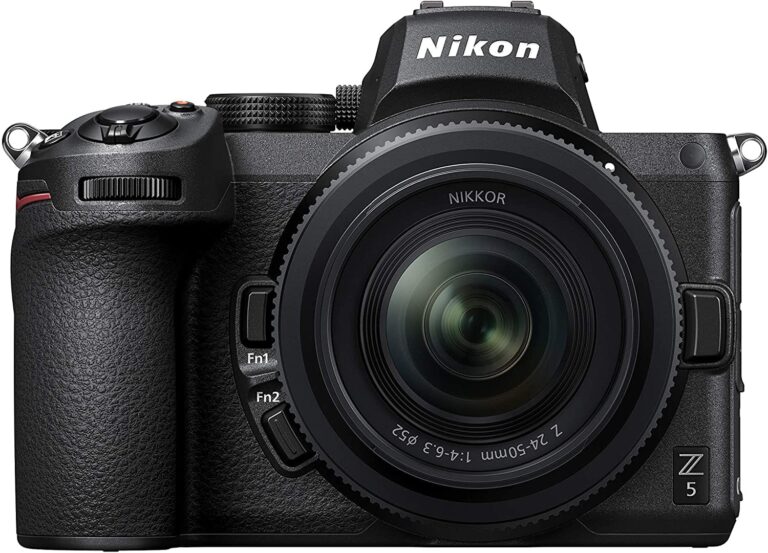 Nikon Z5 mirrorless camera with 24-50mm lens, available at Camix UK.