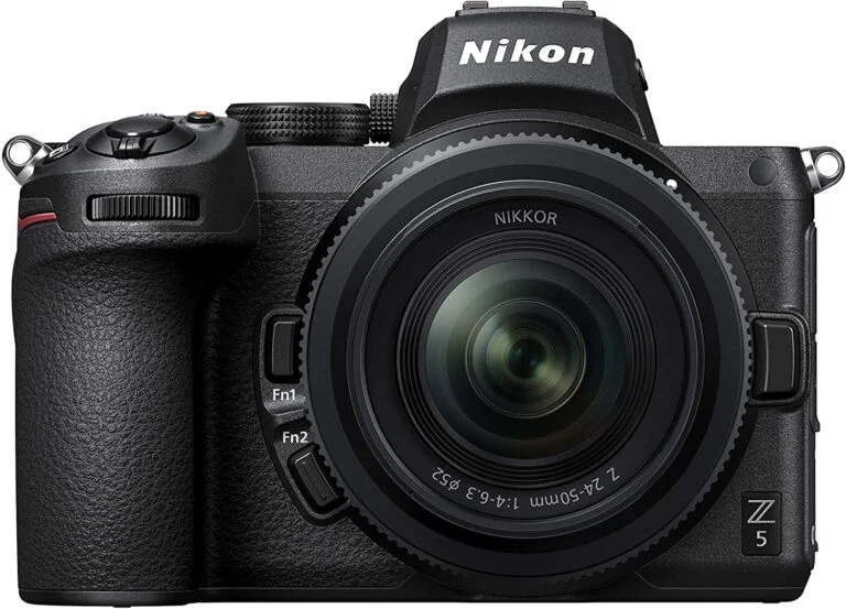 Nikon Z5 mirrorless camera with 24-50mm lens, available at Camix UK.