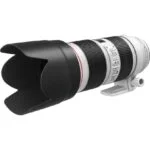 Canon EF 70-200mm f/2.8L IS III USM lens with hood, ideal for professional photography.