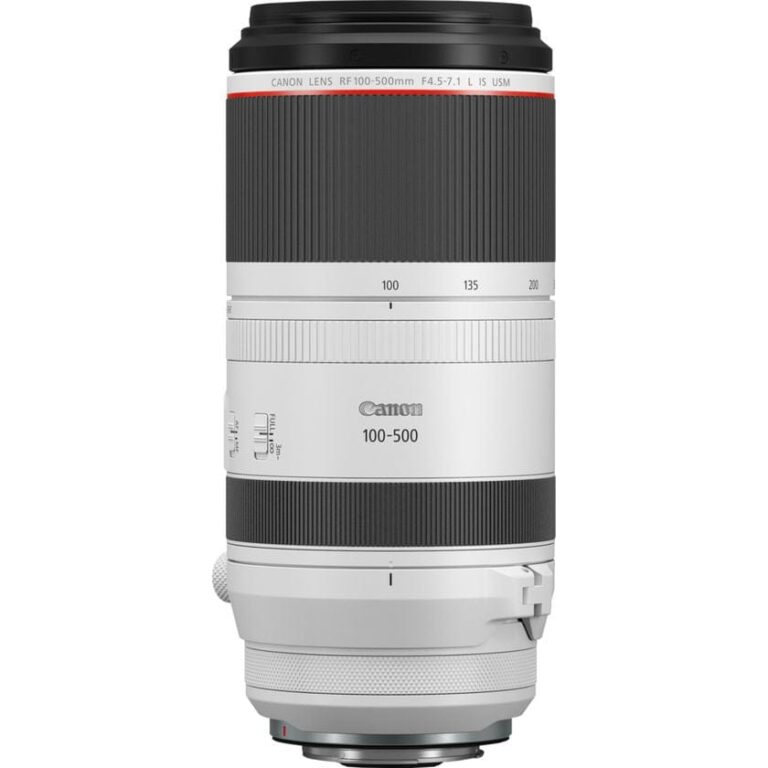 Canon RF 100-500mm f/4.5-7.1L IS USM lens for professional photography.