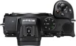Top view of a Nikon Z5 mirrorless camera body, showcasing controls and dials.
