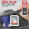 Sandisk Ultra Plus 64GB SDXC Card, V10, 130MB/s