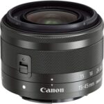 Canon 15-45mm lens for mirrorless cameras, available at Camix UK.