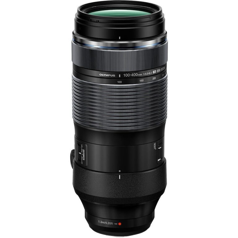 Olympus M.Zuiko Digital ED 100-400mm F5.0-6.3 IS lens, ideal for wildlife photography.