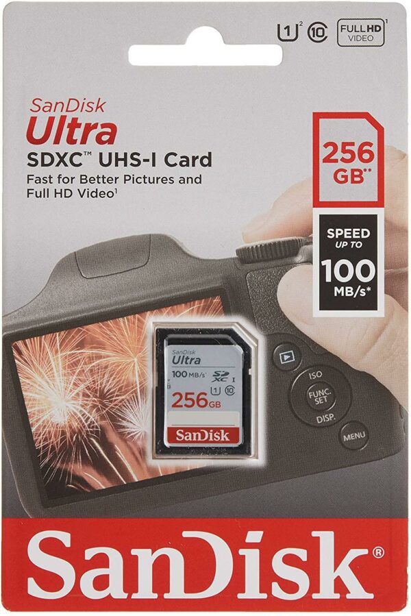 Sandisk 256GB Ultra SDXC card UHS-I, 100MB/s