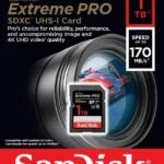 SanDisk 1TB Extreme PRO SDXC card for high-speed 4K video and photography.