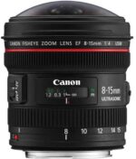 Canon EF 8-15mm F4 L Fisheye USM lens, ideal for creative photography.