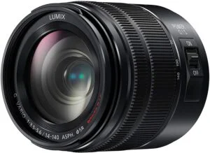 Panasonic Lumix 14-140mm f3.5-5.6 II lens with Power O.I.S. for versatile photography.