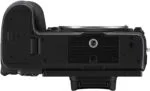 Bottom view of Nikon Z7 II camera body, showcasing tripod mount and battery compartment.