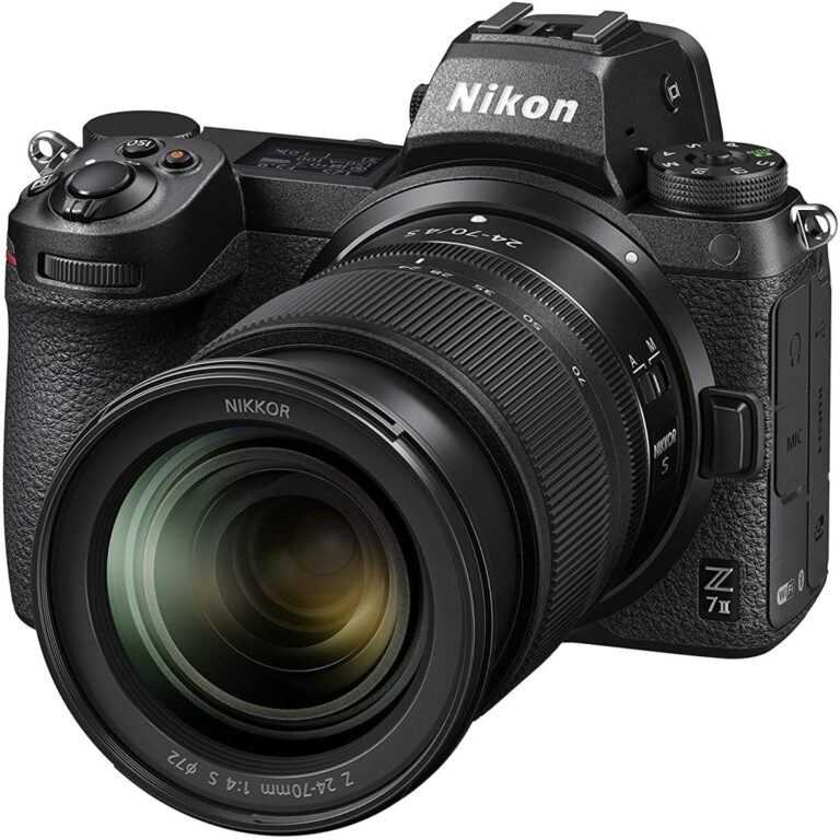 Nikon Z7 II mirrorless camera with 24-70mm lens, available at Camix UK.