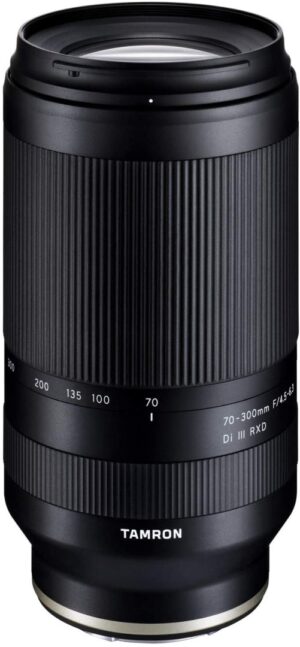 Tamron 70-300mm F/4.5-6.3 Di III RXD lens for Sony E mount cameras.