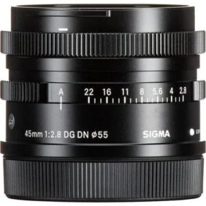 Sigma 45mm F2.8 DG DN lens for mirrorless cameras, available at Camix UK.