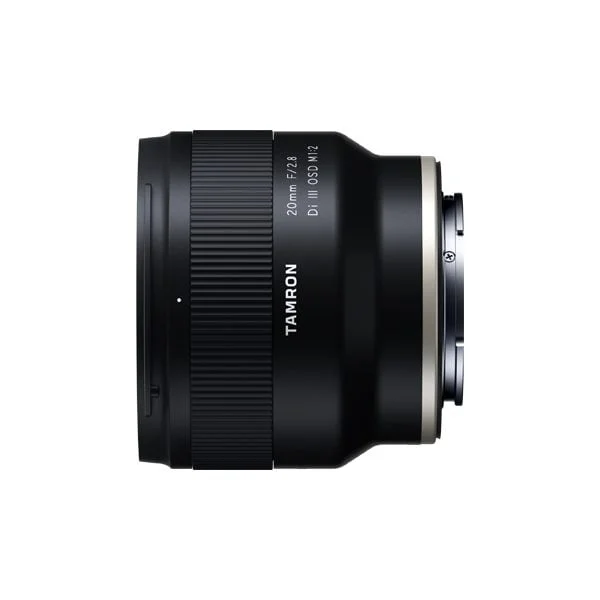 Tamron 20mm F2.8 Di III OSD M1:2 lens for mirrorless cameras, ideal for wide-angle photography.