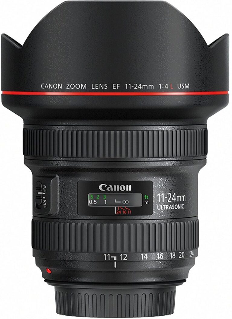 Canon EF 11-24mm f/4L USM lens for professional photography.