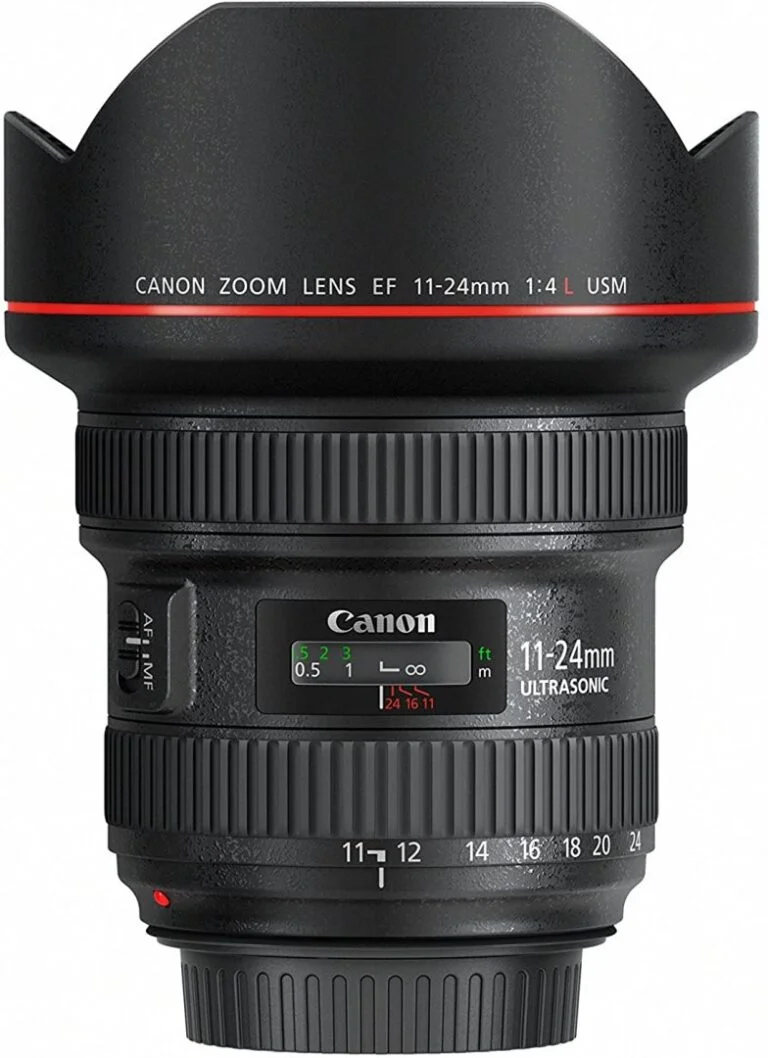Canon EF 11-24mm f/4L USM lens for professional photography.