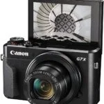 Canon PowerShot G7 X Mark II digital camera with flip screen, ideal for photography enthusiasts.