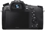 Back view of Sony Cyber-shot DSC-RX10 IV digital camera with LCD screen and controls.